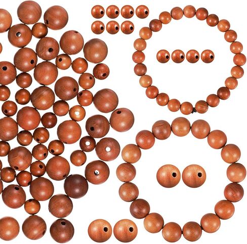 100 قطعة من الخرز الخشبي من NOLITOY خرز فاصل فضفاض لصنع الأساور والإكسسوارات المصنوعة يدويًا (8 مم، 12 مم) in Kuwait