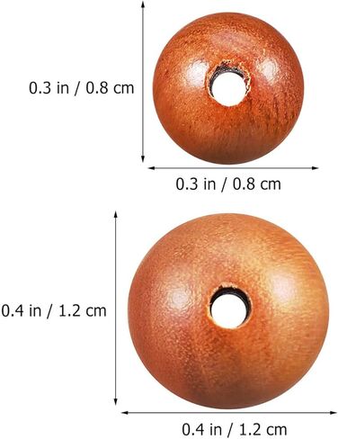100 قطعة من الخرز الخشبي من NOLITOY خرز فاصل فضفاض لصنع الأساور والإكسسوارات المصنوعة يدويًا (8 مم، 12 مم) in Kuwait