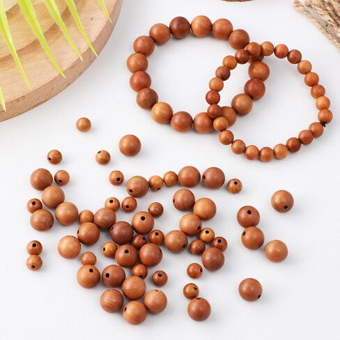 100 قطعة من الخرز الخشبي من NOLITOY خرز فاصل فضفاض لصنع الأساور والإكسسوارات المصنوعة يدويًا (8 مم، 12 مم) in Kuwait