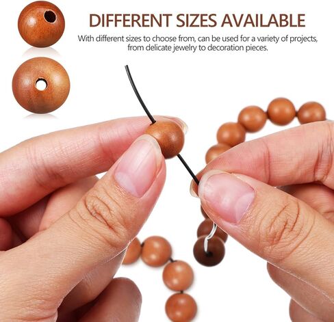 100 قطعة من الخرز الخشبي من NOLITOY خرز فاصل فضفاض لصنع الأساور والإكسسوارات المصنوعة يدويًا (8 مم، 12 مم) in Kuwait