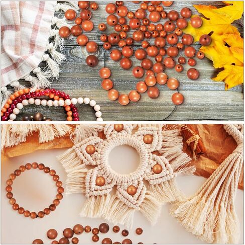 100 قطعة من الخرز الخشبي من NOLITOY خرز فاصل فضفاض لصنع الأساور والإكسسوارات المصنوعة يدويًا (8 مم، 12 مم) in Kuwait