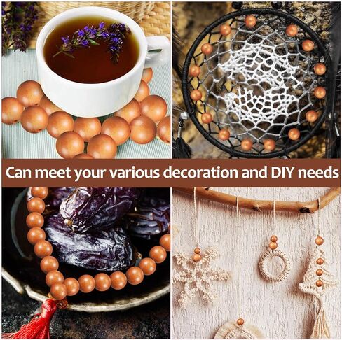 100 قطعة من الخرز الخشبي من NOLITOY خرز فاصل فضفاض لصنع الأساور والإكسسوارات المصنوعة يدويًا (8 مم، 12 مم) in Kuwait