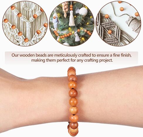 100 قطعة من الخرز الخشبي من NOLITOY خرز فاصل فضفاض لصنع الأساور والإكسسوارات المصنوعة يدويًا (8 مم، 12 مم) in Kuwait
