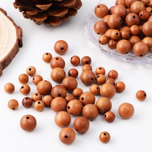 100 قطعة من الخرز الخشبي من NOLITOY خرز فاصل فضفاض لصنع الأساور والإكسسوارات المصنوعة يدويًا (8 مم، 12 مم) in Kuwait