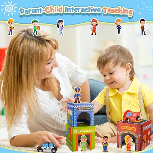 Toddler Toys Stacking Toys for Toddlers 1-3, Car Garage Nesting and Sorting Montessori Toys for 1 2 3 Year Old Boys Girls Preschool Educational Learning Toys Baby Number Blocks Nesting Boxes Gifts in Kuwait