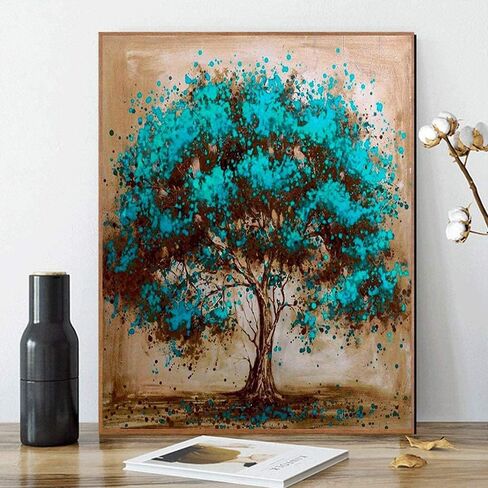 كيميلي مجموعة طلاء شجرة بالارقام يمكنك تركيبها بنفسك من الاكريليك حسب الارقام للبالغين والاطفال لتزيين جدران المنزل وغرفة المعيشة وغرفة النوم in Kuwait