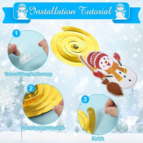 36 Pieces Christmas Hanging Swirl Decorations Snowman Ceiling Hanging Decorations Classroom Winter Hanging Ceiling Decorations for Indoor Outdoor Happy Christmas Holiday Winter Party Decor in Saudi Arabia