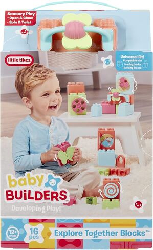 Little Tikes Baby Builders - Explore Together Blocks First Blocks for Babies and Toddlers, Boys and Girls, Easy to Connect, Sensory Play in Saudi Arabia