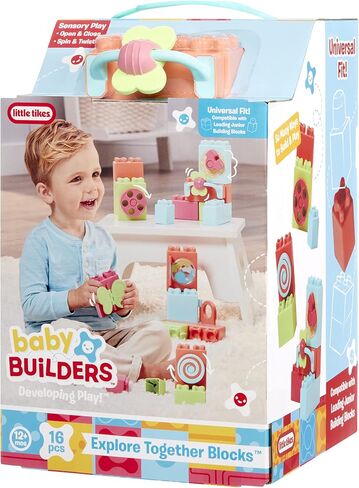 Little Tikes Baby Builders - Explore Together Blocks First Blocks for Babies and Toddlers, Boys and Girls, Easy to Connect, Sensory Play in Saudi Arabia