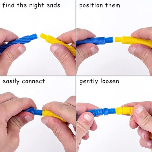 nutty toys 10 pk Pop Tubes Sensory Toys (Mini) Fine Motor Skills & Learning Toddler Toy for Kids Top ADHD & Autism Fidget 2023 Best Preschool Gifts Idea, Unique Boy & Girl Easter Basket Stuffers in Kuwait