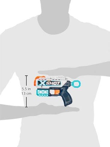 Excel Double Kickback (6 Shooting Targets + 8 Darts) Blaster Combo Pack by ZURU, X-Shot Red Foam Dart Blaster, Toy Blaster, Compact, Toys for Kids, Teens, Adults (Red) in Saudi Arabia