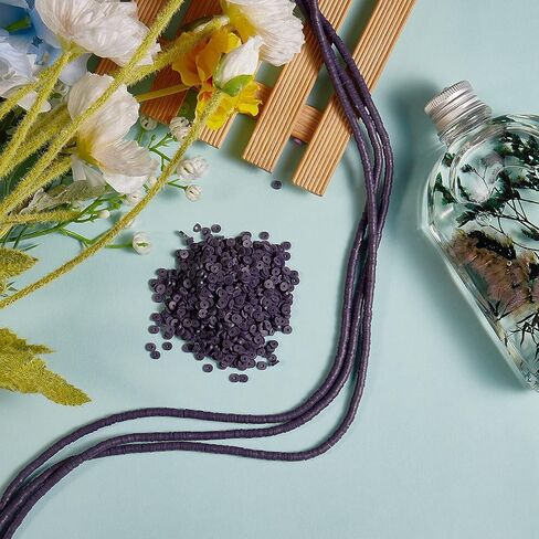 Ornaland 10 Strands 4mm Handmade Polymer Clay Beads Vinyl Disc Heishi Beads Flat Round Loose Spacer Chip Beads for Bohemian Surfer Bracelets Jewelry Making (Dodger Blue) in Kuwait