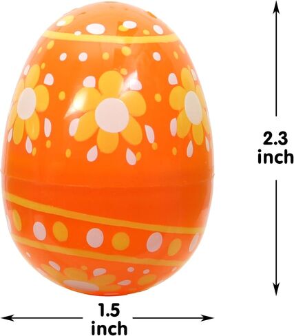 JOYIN 100 Pcs Plastic Printed Bright Easter Eggs 2.3" Tall for Easter Hunt, Basket Stuffers Fillers, Classroom Prize Supplies, Filling Treats and Party Favor in Saudi Arabia