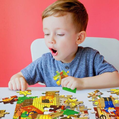Puzzles for Kids Ages 3-5, Premium 100 Pieces Barnyard Floor Puzzles for Kids with Giant Piece Puzzle for Kids Ages 4-8(Barnyard) in Saudi Arabia