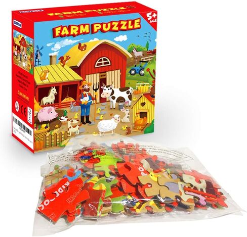Puzzles for Kids Ages 3-5, Premium 100 Pieces Barnyard Floor Puzzles for Kids with Giant Piece Puzzle for Kids Ages 4-8(Barnyard) in Saudi Arabia