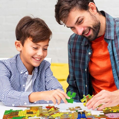 Puzzles for Kids Ages 3-5, Premium 100 Pieces Barnyard Floor Puzzles for Kids with Giant Piece Puzzle for Kids Ages 4-8(Barnyard) in Saudi Arabia