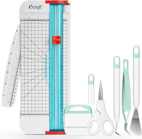 ماكينة تشذيب قطع الورق من Ecraft مع مجموعة أدوات إزالة الأعشاب من الفينيل، أدوات إزالة الأعشاب/مكشطة/ملعقة/ملاقط/مقص مجموعة أدوات أساسية لسكرابوكينغ، الملصقات، البطاقات، القسيمة، الحروف، الأعمال الفنية DIY، القطع، الربط in Kuwait