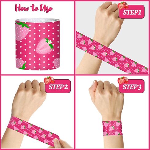 74 قطعة هدايا حفلات الفراولة من ال سي ان جيه اس سي جو، 24 قطعة من اساور التوت الحلو، 50 قطعة من ملصقات الفراولة، لوازم حفلات عيد الميلاد الاول هدايا لحفلات استقبال المولود الجديد وحفلات الفراولة in Kuwait