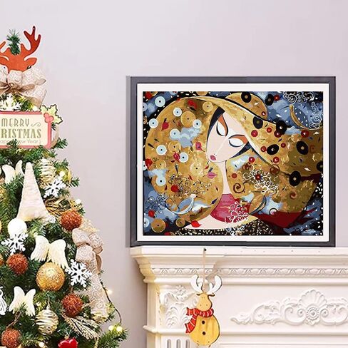 مجموعة تلوين بالارقام للبالغين والاطفال والمبتدئين من بودينوك، مجموعة طلاء اكريليك ذاتية الصنع، طلاء بالارقام على القماش، رسم سيدة غامضة in Kuwait