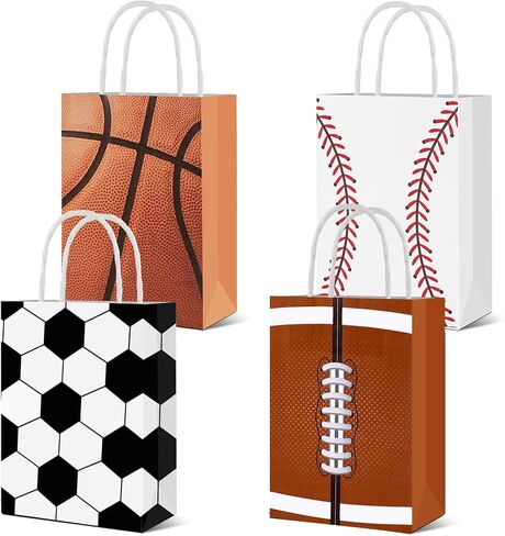 UROINEPA 24 Pieces Sports Party Favor Bags Football Party Goodie Bag Sport Party Gift Bags in Kuwait