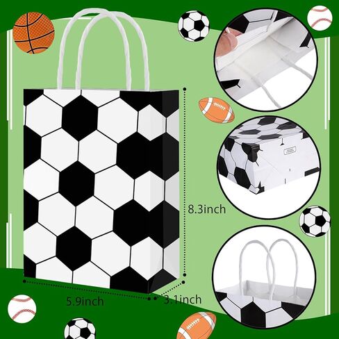 UROINEPA 24 Pieces Sports Party Favor Bags Football Party Goodie Bag Sport Party Gift Bags in Kuwait
