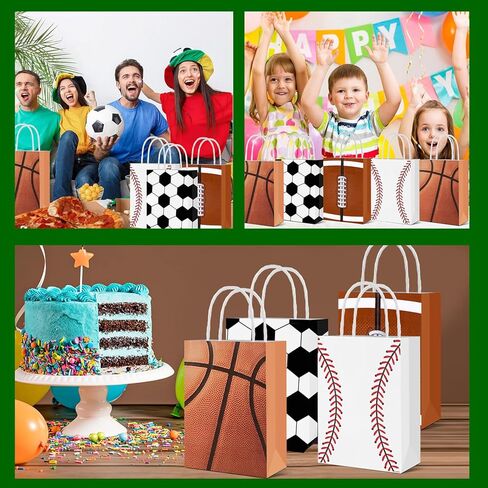 UROINEPA 24 Pieces Sports Party Favor Bags Football Party Goodie Bag Sport Party Gift Bags in Kuwait
