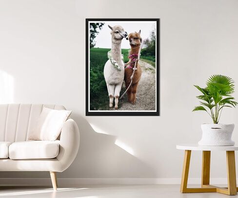 Rovepic 5D Diamond Painting Kits Alpaca Wreath Round Full Drill Valentines Day, DIY Paint with Diamonds Art Animal Crystal Rhinestone Cross Stitch for Home Office Wall Crafts Decorations 12×16 Inch in Kuwait