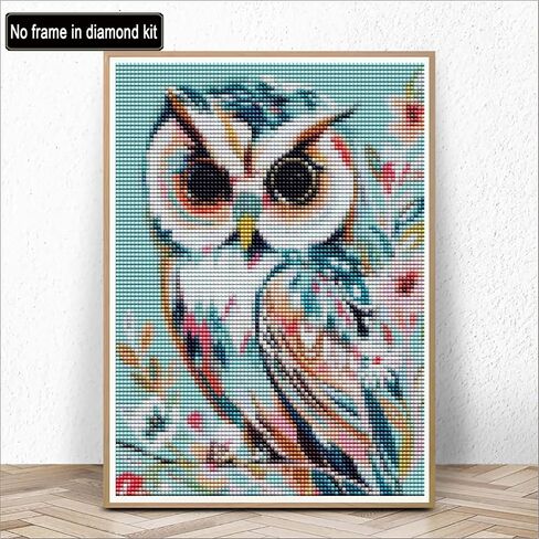 Kaliosy 5D Diamond Painting Kits for Adult Owl by Number Kits, Paint with Diamonds Art Animals DIY Full Drill, Crystal Craft Cross Stitch Embroidery Decoration (12x16inch) 30x40cm in Saudi Arabia