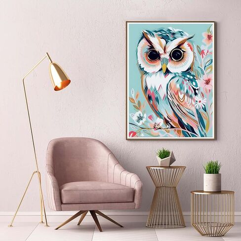 Kaliosy 5D Diamond Painting Kits for Adult Owl by Number Kits, Paint with Diamonds Art Animals DIY Full Drill, Crystal Craft Cross Stitch Embroidery Decoration (12x16inch) 30x40cm in Saudi Arabia