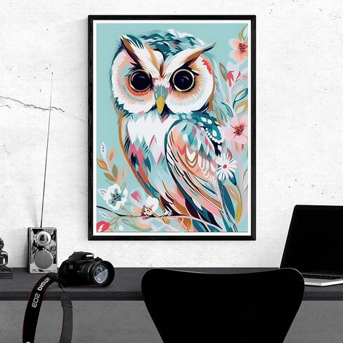 Kaliosy 5D Diamond Painting Kits for Adult Owl by Number Kits, Paint with Diamonds Art Animals DIY Full Drill, Crystal Craft Cross Stitch Embroidery Decoration (12x16inch) 30x40cm in Saudi Arabia