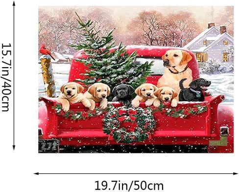 Kimily DIY الطلاء بالأرقام للبالغين والأطفال عيد الميلاد شاحنة الطلاء بالأرقام DIY اللوحة مشهد عيد الميلاد الاكريليك الطلاء بالأرقام مجموعة الطلاء جدار المنزل غرفة المعيشة ديكور غرفة نوم شاحنة عيد الميلاد الكلب in Kuwait