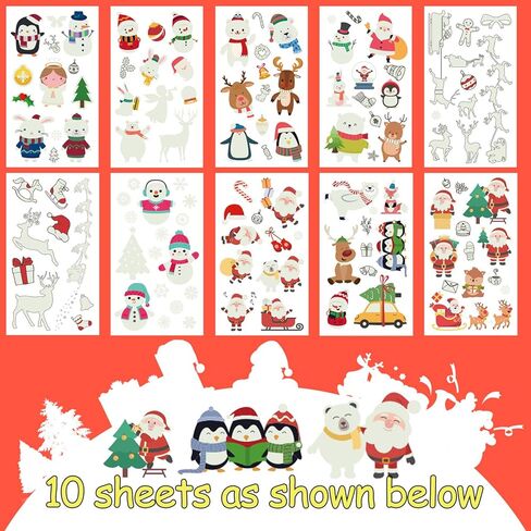 119 قطعة من هدايا حفلات عيد الميلاد من ليجل، وشوم وهمية مؤقتة للأطفال، و10 ورقات تتوهج في الليل ملصقات وشوم عيد الميلاد لوازم الحفلات وزينة الكريسماس in Kuwait