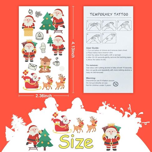 119 قطعة من هدايا حفلات عيد الميلاد من ليجل، وشوم وهمية مؤقتة للأطفال، و10 ورقات تتوهج في الليل ملصقات وشوم عيد الميلاد لوازم الحفلات وزينة الكريسماس in Kuwait