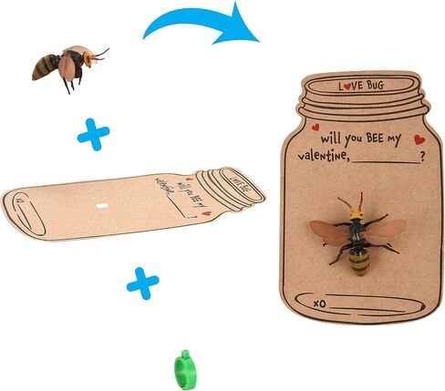 JOYIN 30 Pcs Valentines Day Gift Cards Realistic Bug Toy Set for Kids Valentine's Classroom Exchange Party Favor Toys, Valentine Gift Exchange in Saudi Arabia
