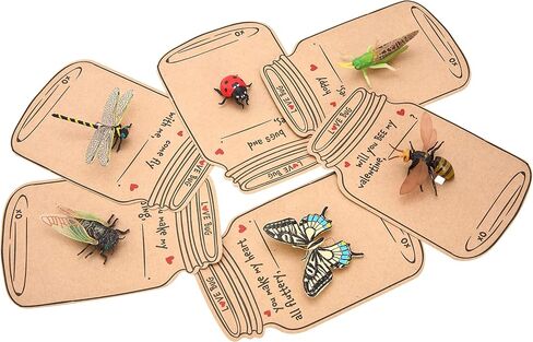 JOYIN 30 Pcs Valentines Day Gift Cards Realistic Bug Toy Set for Kids Valentine's Classroom Exchange Party Favor Toys, Valentine Gift Exchange in Saudi Arabia