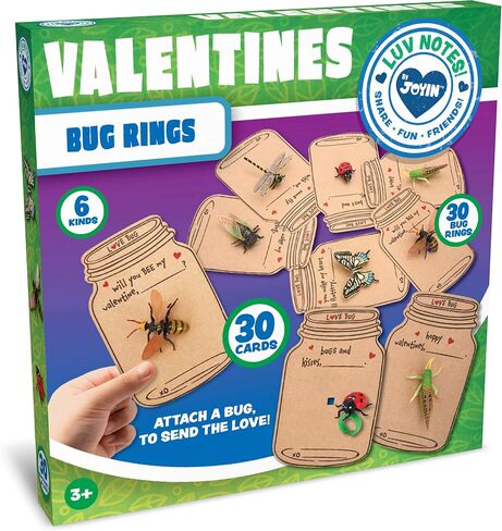 JOYIN 30 Pcs Valentines Day Gift Cards Realistic Bug Toy Set for Kids Valentine's Classroom Exchange Party Favor Toys, Valentine Gift Exchange in Saudi Arabia