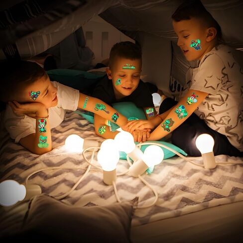 من أجل لوازم حفلات أعياد الميلاد من ماريو - 102 قطعة من زينة الوشم المؤقت لموضوع ماريو للأطفال - 12 ورقة من ملصقات الوشم المضيئة - أشياء متنوعة لمستلزمات الحفلات، حقيبة جودي للأولاد والبنات in Kuwait