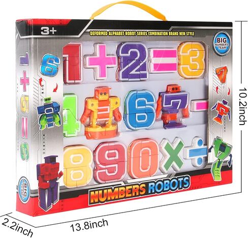 Liberty Imports 15 PCS Number Robots Transforming Toys Set - Math Counting Numerical Transform Robot Figures, Educational STEM Learning Bots for Kids in Saudi Arabia