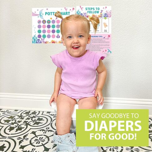 Mermaid Potty Training Chart For Toddler Girls - Potty Chart For Girls With Sticker, Sticker Chart For Kids Potty Training Reward Chart, Potty Training Sticker Chart For Girls Potty, Kids Reward Chart in Kuwait