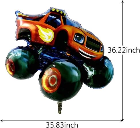 5 قطع من بالونات بليز اند ذا مونستر ماشين من الفويل لحفلات اعياد الميلاد للاطفال بتصميم شاحنة وحش وديكورات حفلات in Kuwait