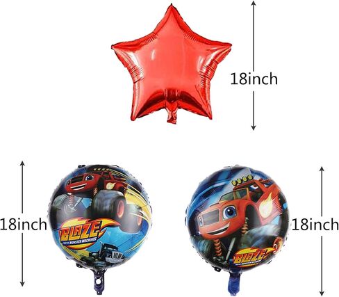 5 قطع من بالونات بليز اند ذا مونستر ماشين من الفويل لحفلات اعياد الميلاد للاطفال بتصميم شاحنة وحش وديكورات حفلات in Kuwait