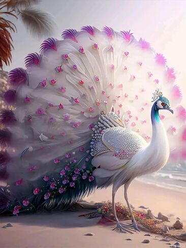 مجموعة رسم ماسي 5 دي بتصميم طاووس للمبتدئين البالغين من ييفد، طلاء فني ماسي على شكل طاووس مع الماس مثقوب بالكامل للبالغين والاطفال، صور فنية لتزيين الحائط مقاس 30×40 سم/12×16 انش in Saudi Arabia