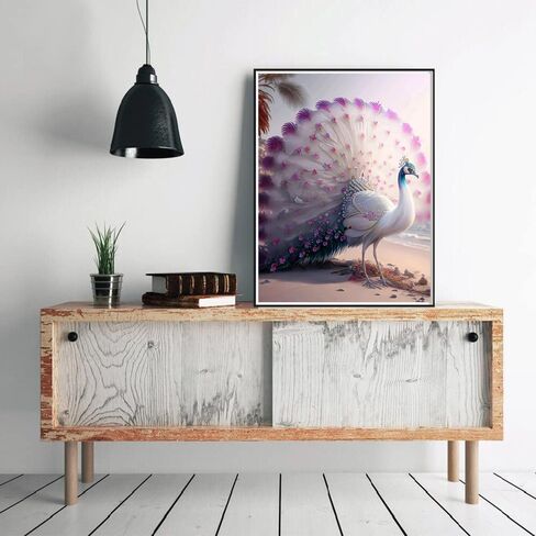مجموعة رسم ماسي 5 دي بتصميم طاووس للمبتدئين البالغين من ييفد، طلاء فني ماسي على شكل طاووس مع الماس مثقوب بالكامل للبالغين والاطفال، صور فنية لتزيين الحائط مقاس 30×40 سم/12×16 انش in Saudi Arabia