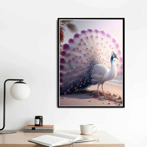 مجموعة رسم ماسي 5 دي بتصميم طاووس للمبتدئين البالغين من ييفد، طلاء فني ماسي على شكل طاووس مع الماس مثقوب بالكامل للبالغين والاطفال، صور فنية لتزيين الحائط مقاس 30×40 سم/12×16 انش in Saudi Arabia