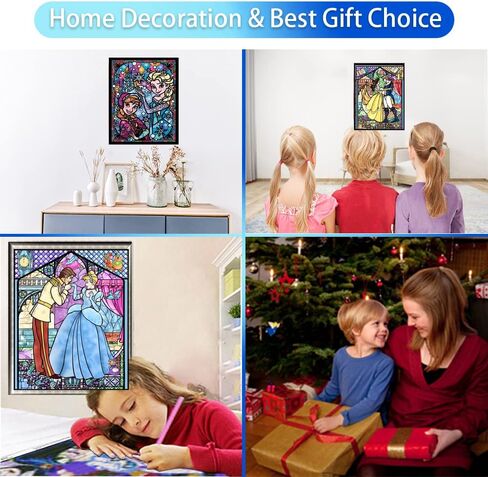 3 Pack 5D Diamond Painting by Numbers Kits for Adults,Prince and Princess Full Drill Rhinestone Embroidery Cross Stitch Arts Crafts Painting for Kids Beginner Home Wall Decor,DIY Gift,16"X12" in Kuwait