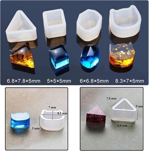 36 PCS Stud Earring Mold Tool Included 9 PCS Silicone Resin Mould, 20 PCS Stud Earring and 8 PCS Ear Hook, Woohome Casting Moulds Clear Tiny Ear for DIY Jewelry Craft Making in Saudi Arabia