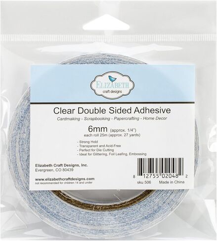 Elizabeth Craft Designs Clear Double Sided Adhesive Roll, 6mm/1/4-Inch by 27-Yard in Kuwait
