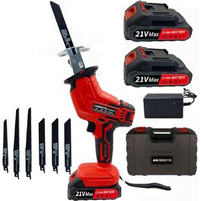 Cordless Reciprocating Saw, 6 Saw Blades for Wood & Metal, Trees, PVC Cutting, Cordless Sawzall with 2.0Ah Battery, and Fast Charger in Kuwait