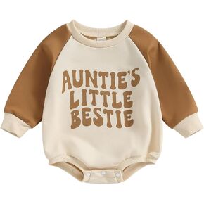 Tsnbre Baby Boy Girls Oversized Sweatshirt Romper Cousin Crew Shirts Long Sleeve Bodysuit Pullover Top Winter Clothes