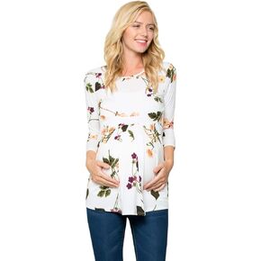 بلوزة الحمل النسائية ذات الطيات الأمامية مقاس 3/4 SLV من My Bump (صنع في الولايات المتحدة الأمريكية) in Kuwait
